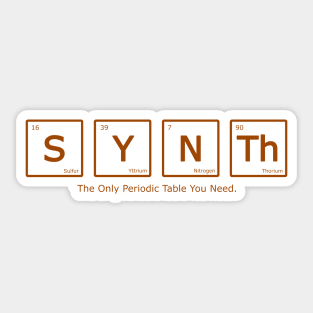 Synth Periodic Table of Synthesizer Sticker